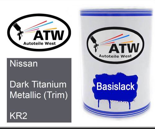 Nissan, Dark Titanium Metallic (Trim), KR2: 500ml Lackdose, von ATW Autoteile West.